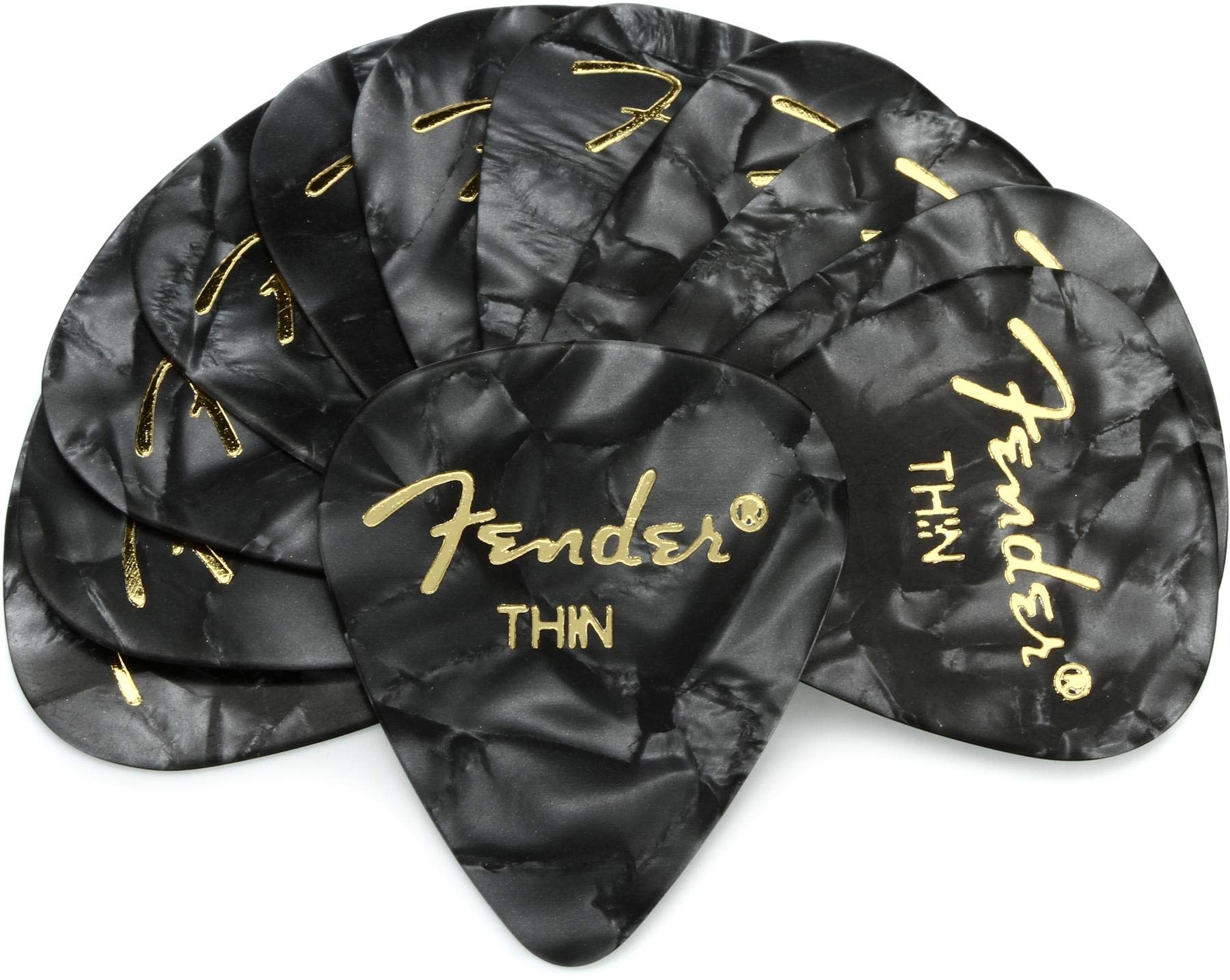 Fender 980351743 Premium Celluloid Guitar Picks 12-Pack - Black